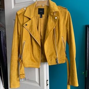Forever 21 suede mustard moto jacket